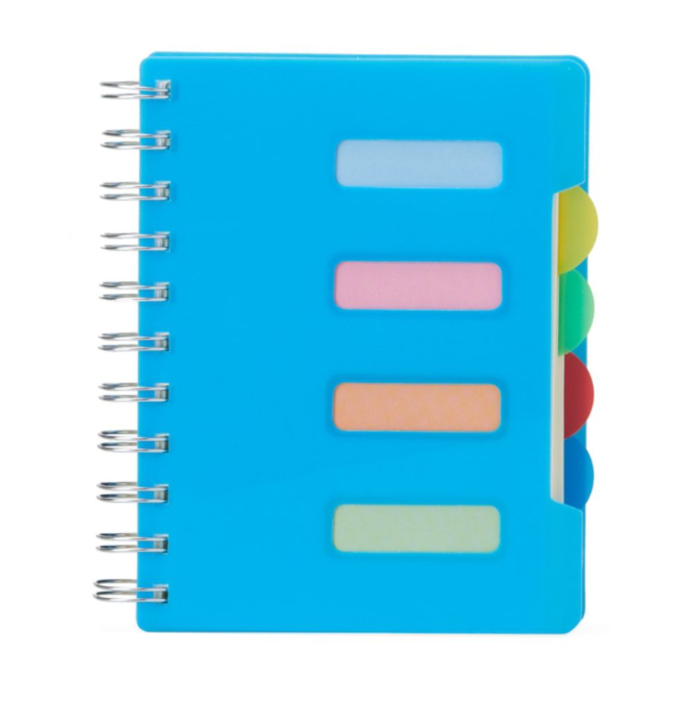 Caderno Pequeno Azul com Divisórias para Brindes