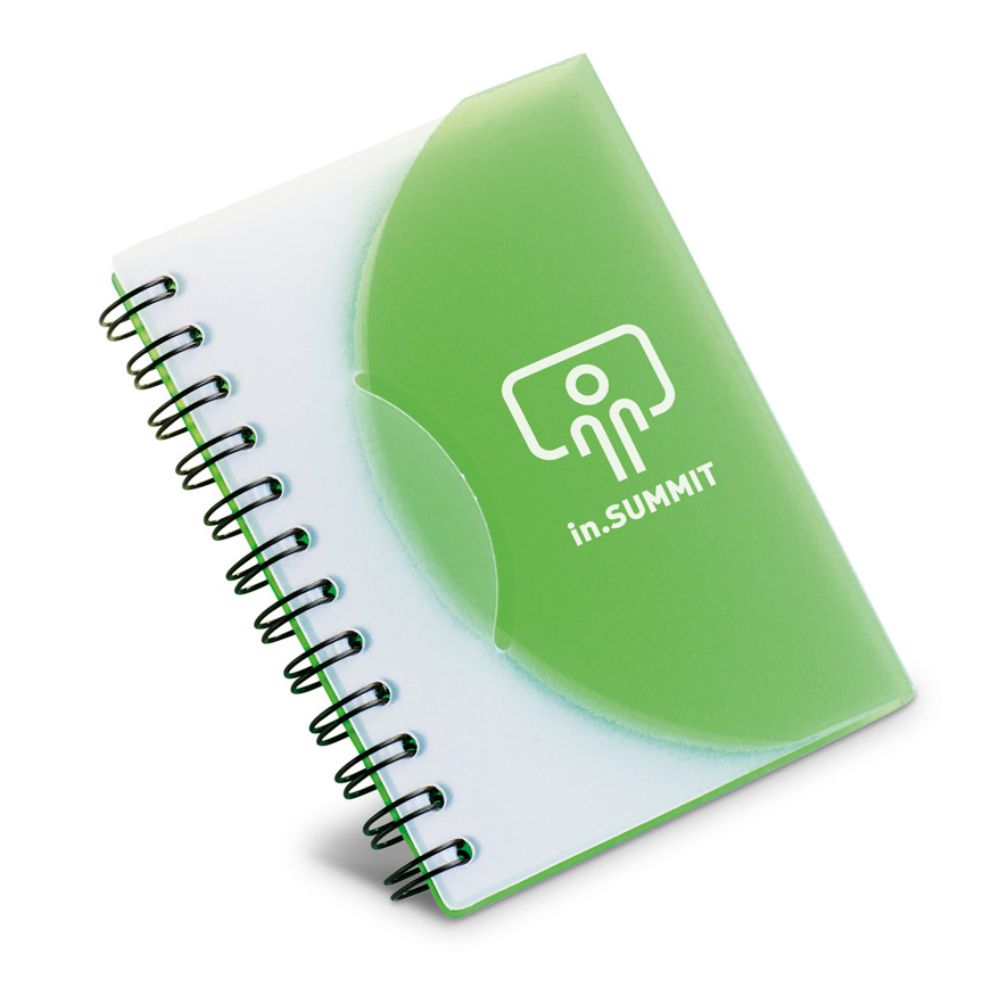 Caderno Plástico Semi-rígido sem Pauta Verde para Brindes Personalizados