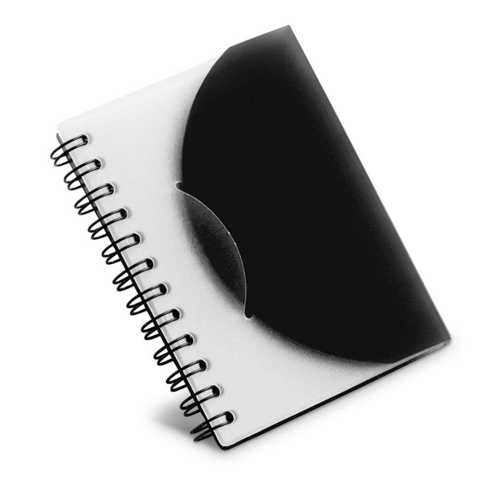 Caderno Plástico Semi-rígido sem Pauta Preto para Brindes Personalizados