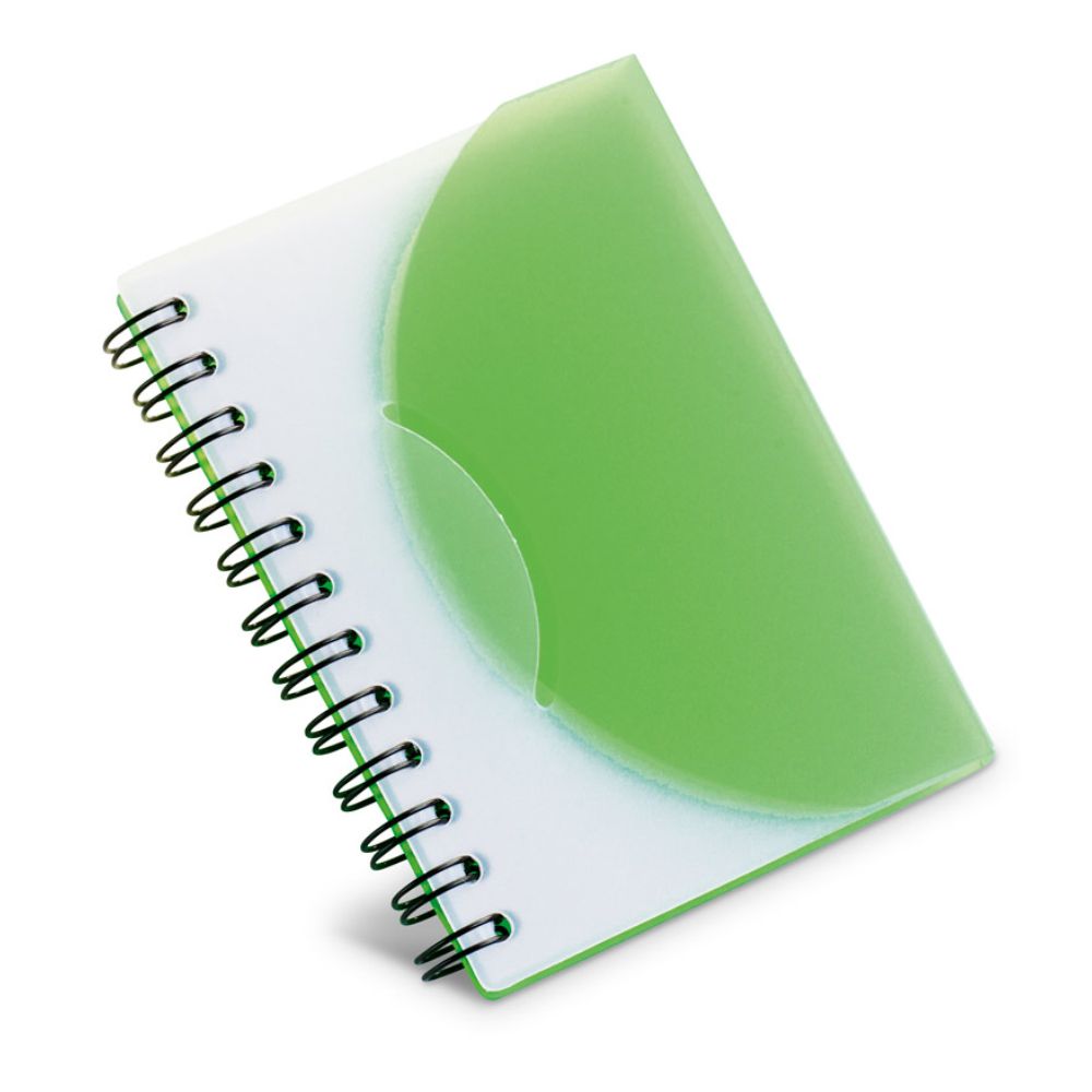 Caderno Plástico Semi-rígido sem Pauta Verde para Brindes Personalizados 