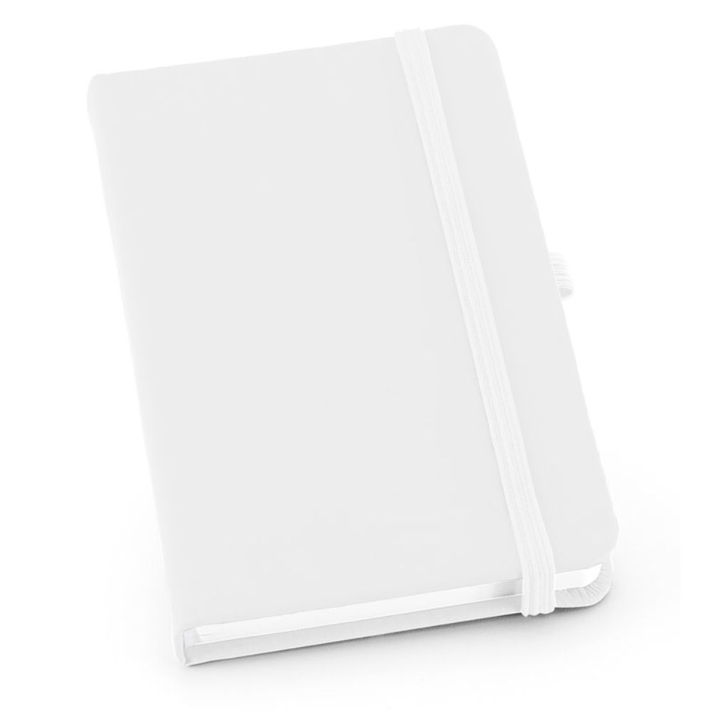 Caderno tipo Moleskine Branco Personalizado para Brindes
