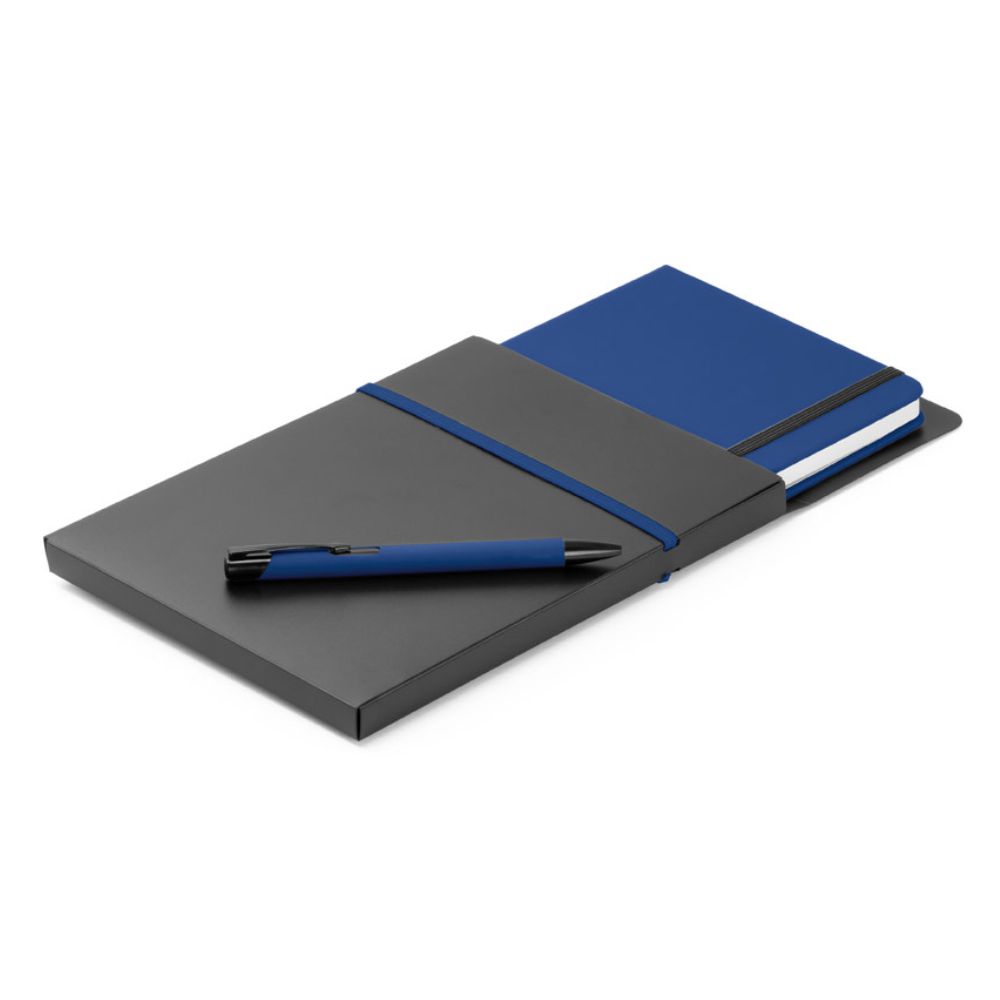 Caderno Tipo Moleskine com Caneta Azul para Brindes Personalizados
