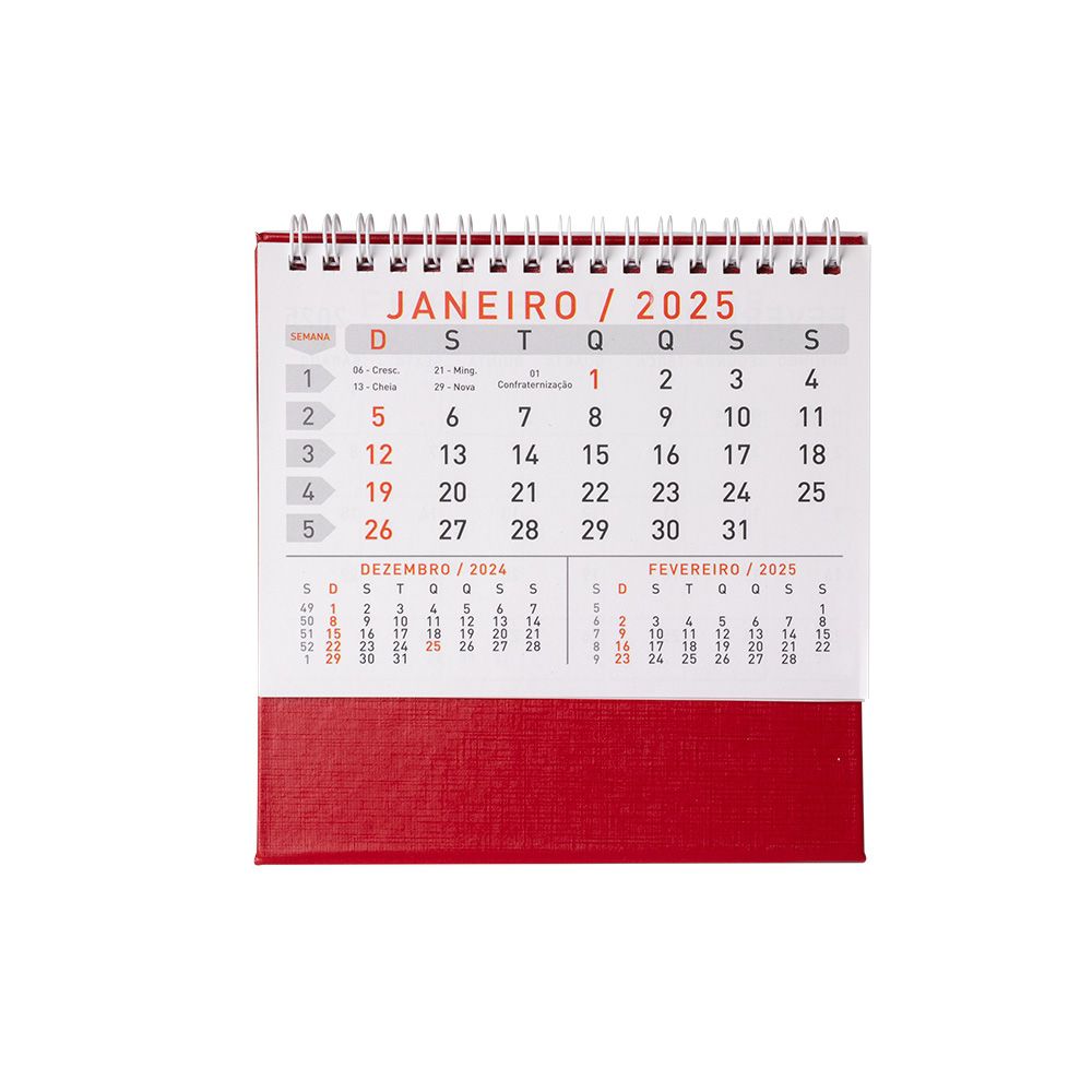 Calendário de Mesa Vermelho para Brindes Personalizados