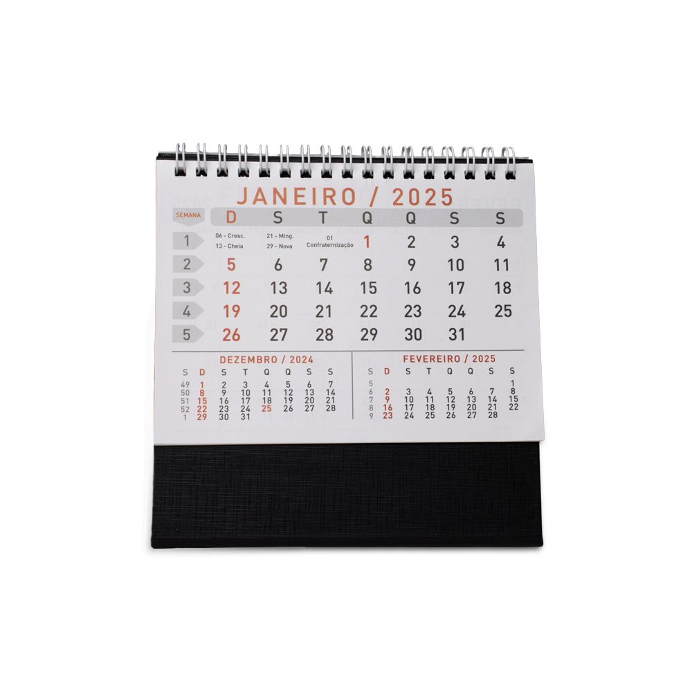 Calendário de Mesa Preto para Brindes Personalizados