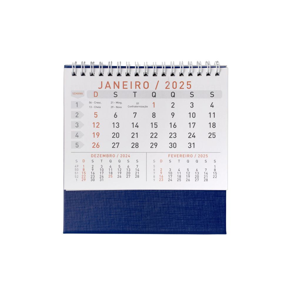 Calendário de Mesa Azul para Brindes Personalizados