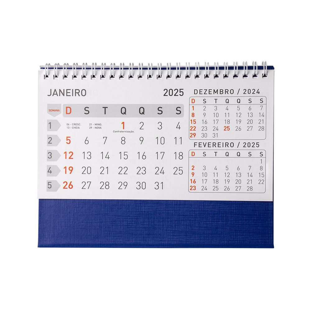 Calendário de Mesa Azul para Brindes Promocionais