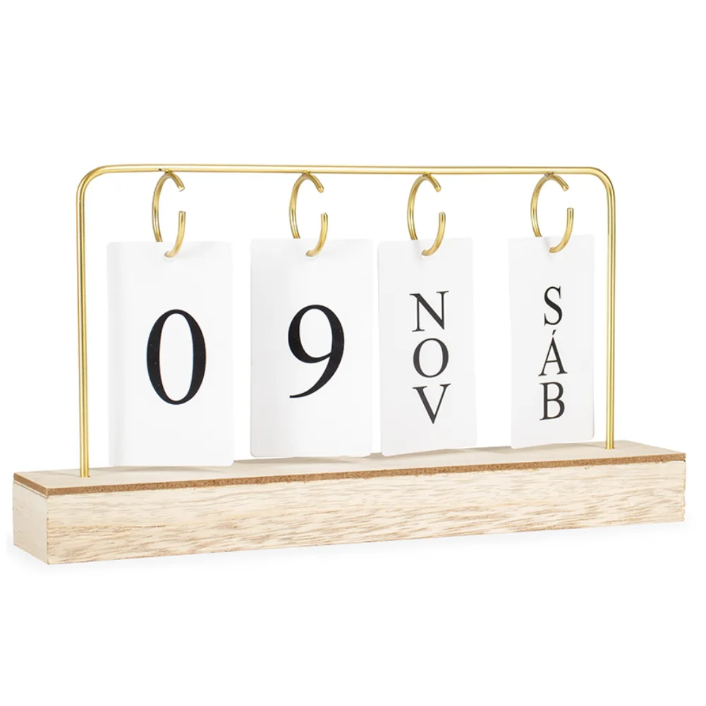 Calendário Permanente MDF com Alça de Ferro para Brindes