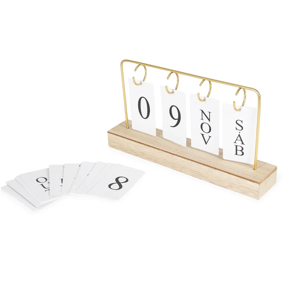 Calendário Permanente MDF com Alça de Ferro para Brindes