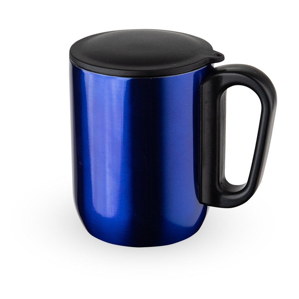 Caneca Inox Parede Dupla 250 ml para Brindes Azul