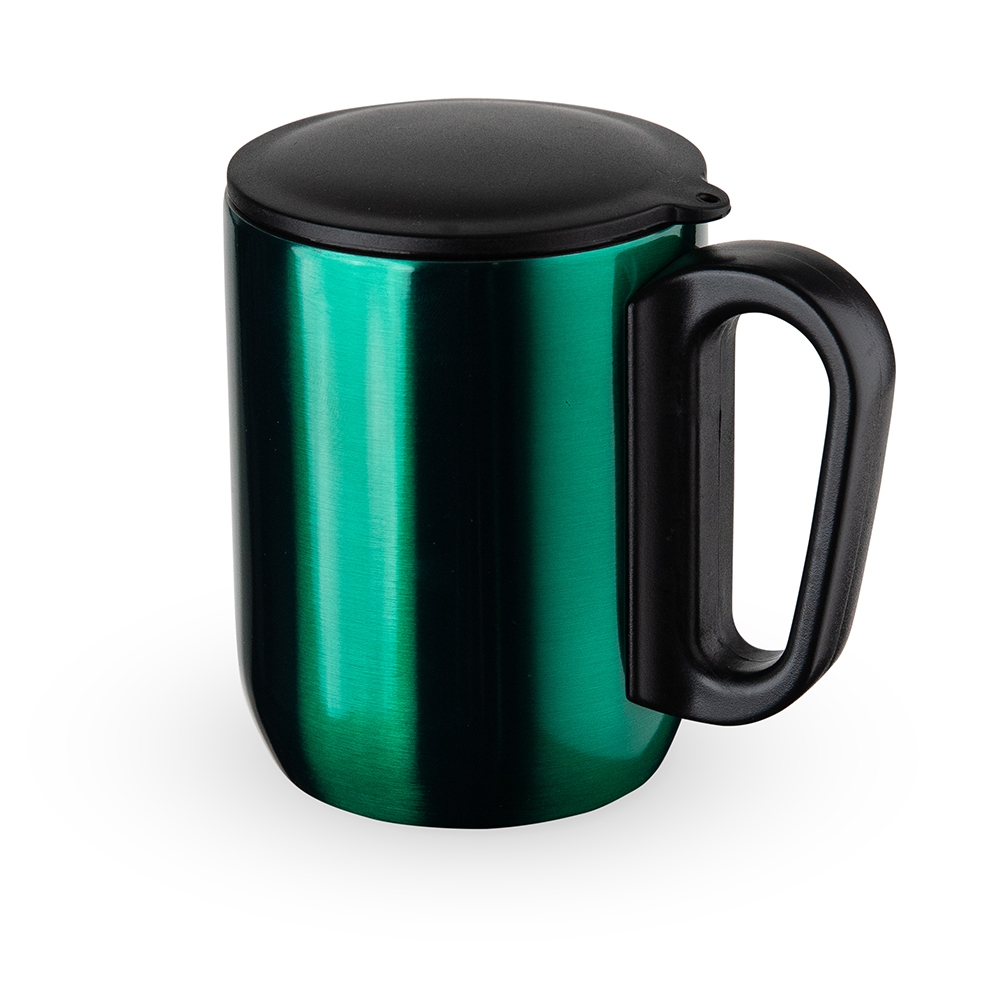 Caneca Inox Parede Dupla 250 ml para Brindes Verde