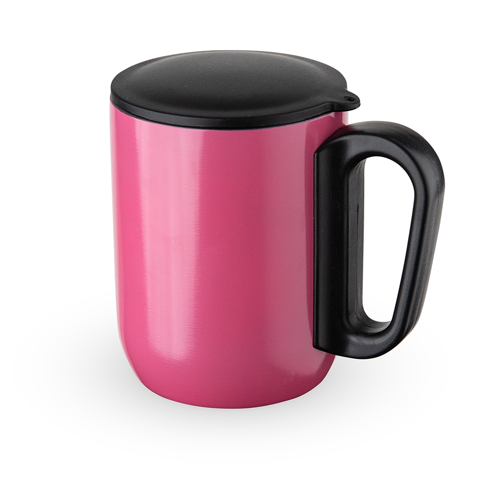 Caneca Inox Parede Dupla 250 ml para Brindes Rosa
