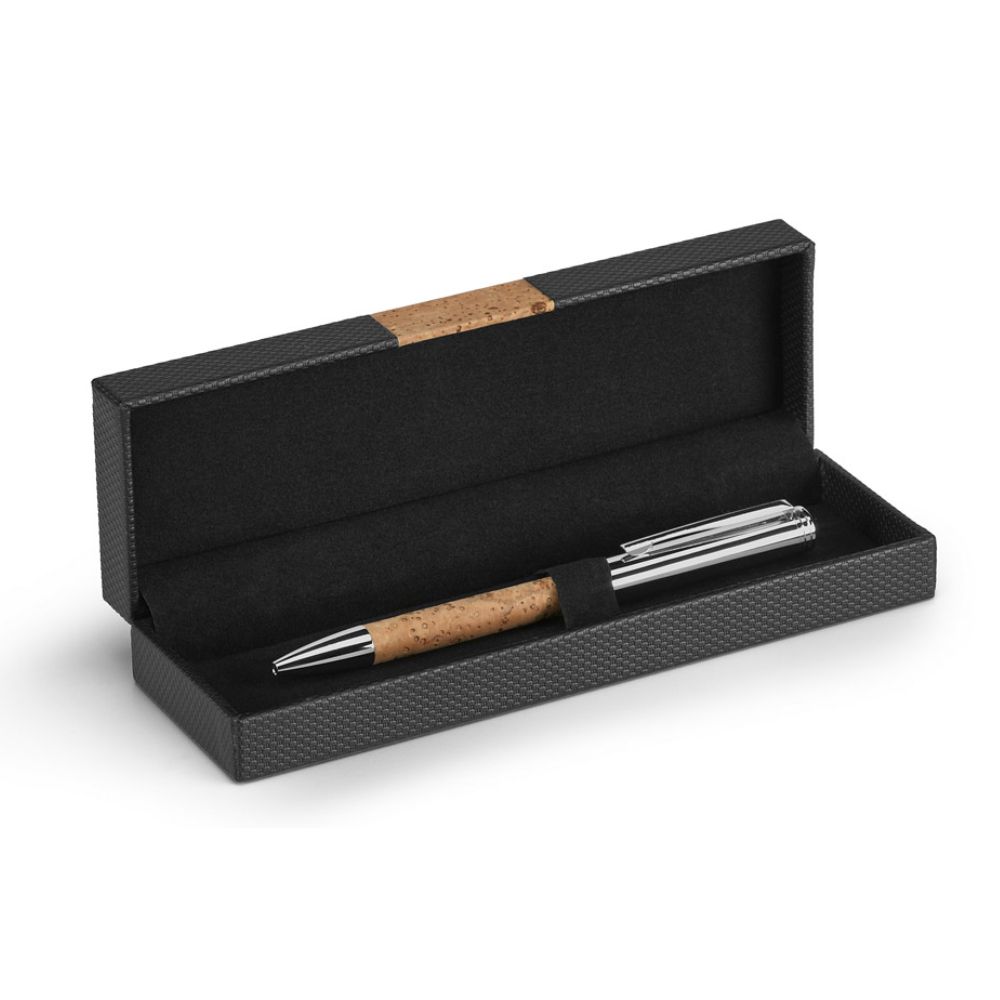Caneta Cortiça e Metal com Estojo Personalizado para Brindes
