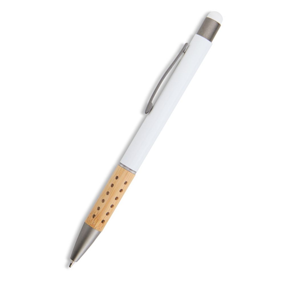 Caneta de Metal e Bambu com ponteira Touch Personalizada para Brindes