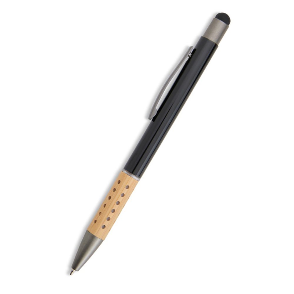Caneta de Metal e Bambu com ponteira Touch Personalizada para Brindes