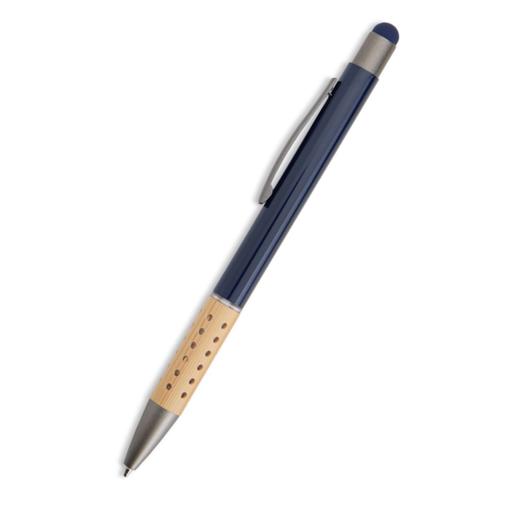 Caneta de Metal e Bambu com ponteira Touch Personalizada para Brindes