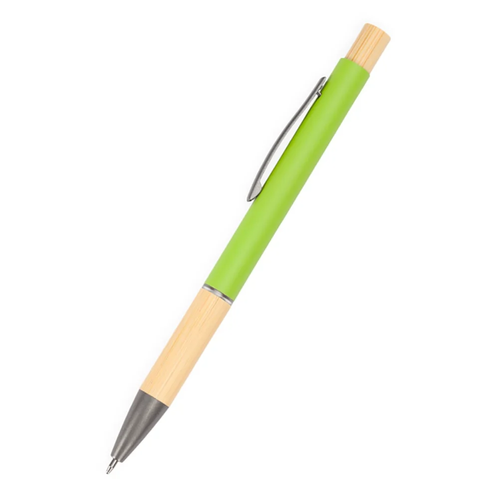 Caneta de Metal e Bambu Personalizada para brindes promocionais
