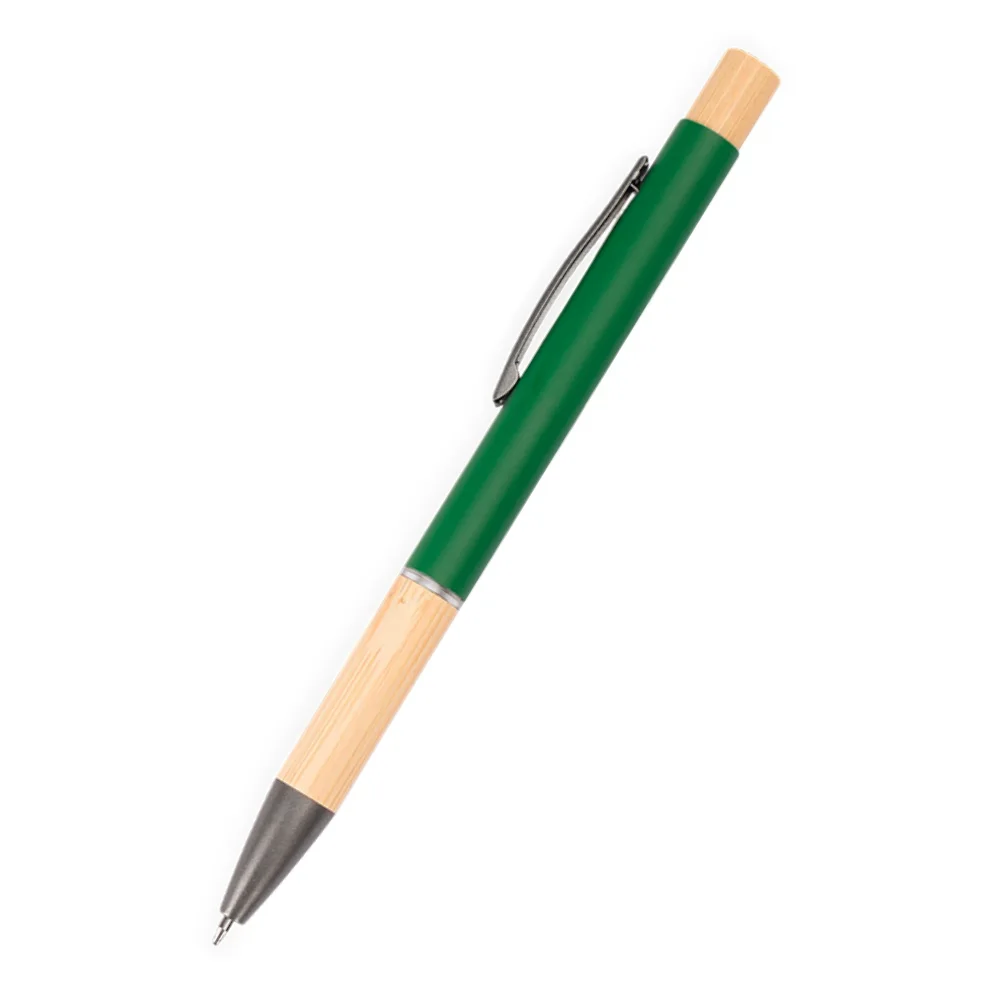 Caneta de Metal e Bambu Personalizada para brindes promocionais