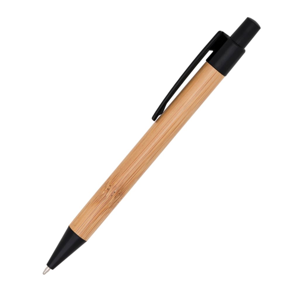 Caneta Ecológica de Bambu Preta para Brindes Promocionais