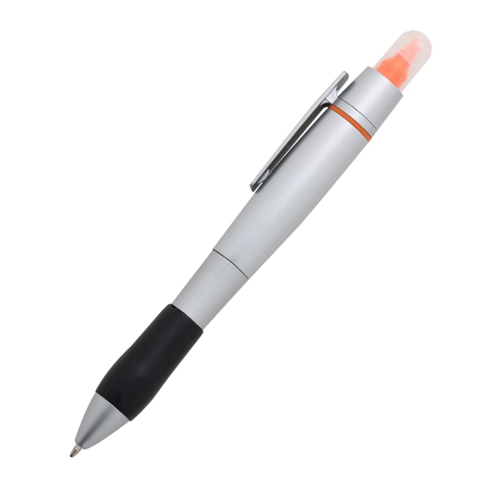 Caneta Plástica com Marca Texto para Brindes Corporativos