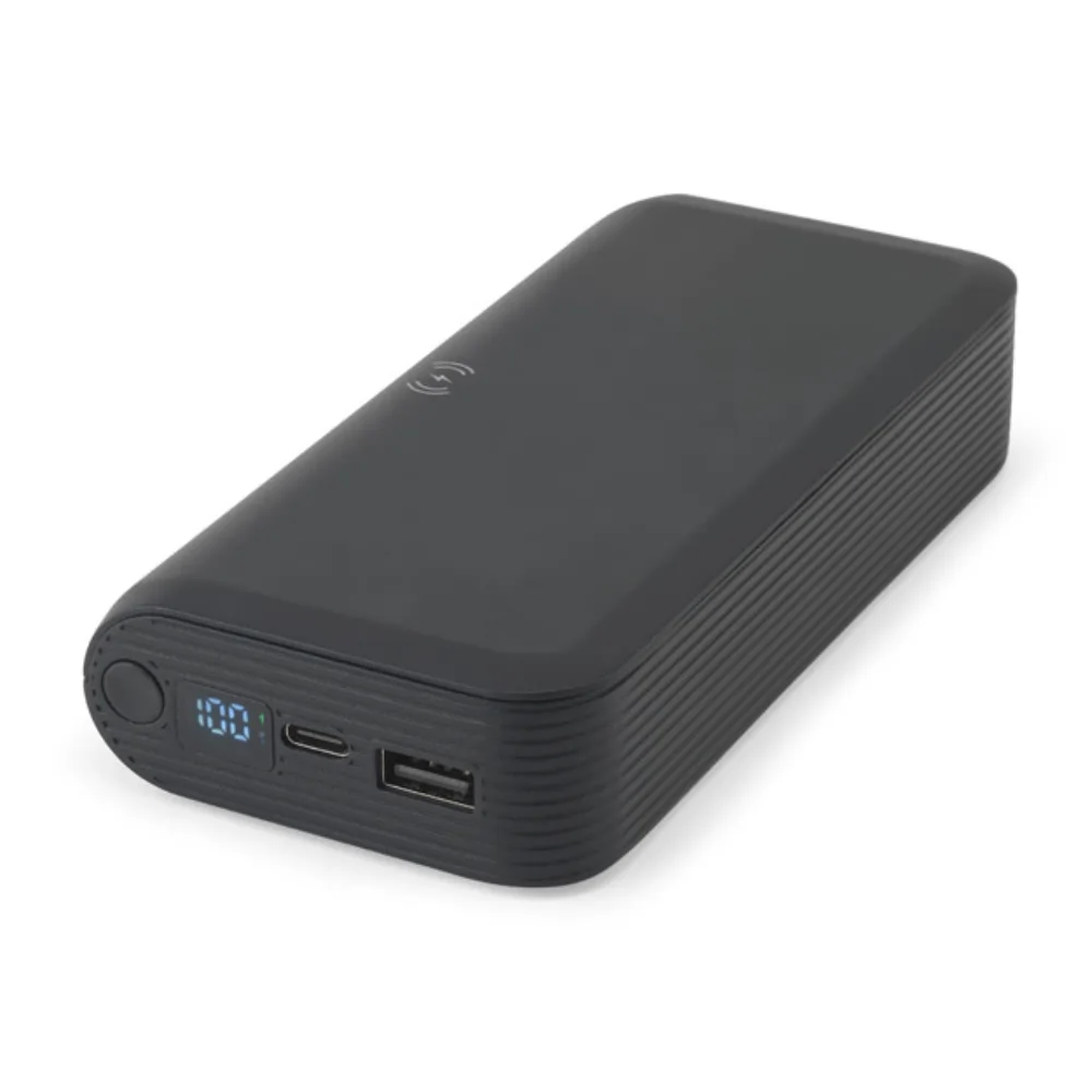 Carregador por Indução Power Bank 20.000 mAh personalizado para brindes corporativos