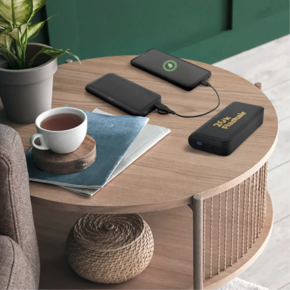 Carregador por Indução Power Bank 20.000 mAh personalizado para brindes corporativos