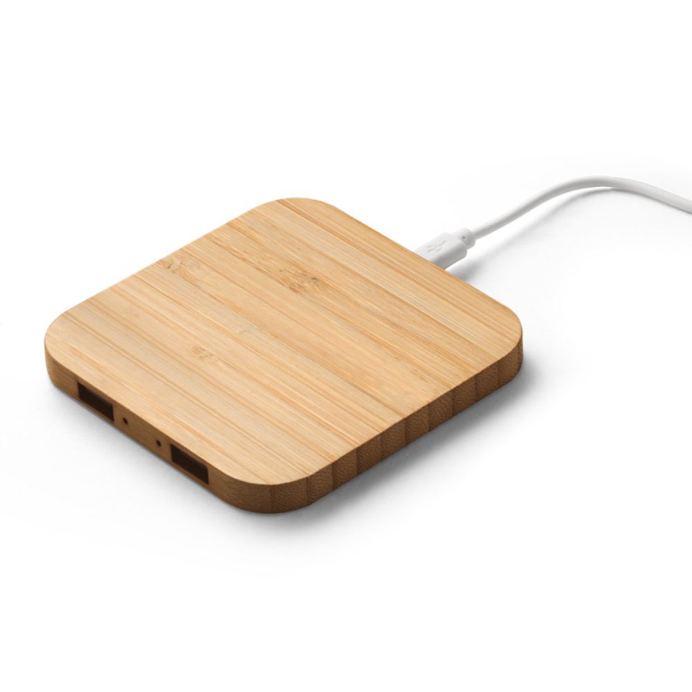 Carregador Hub Wireless em Bambu Personalizado