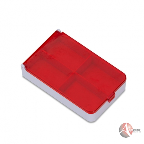 Porta Comprimido Plástico para Brindes Vermelho