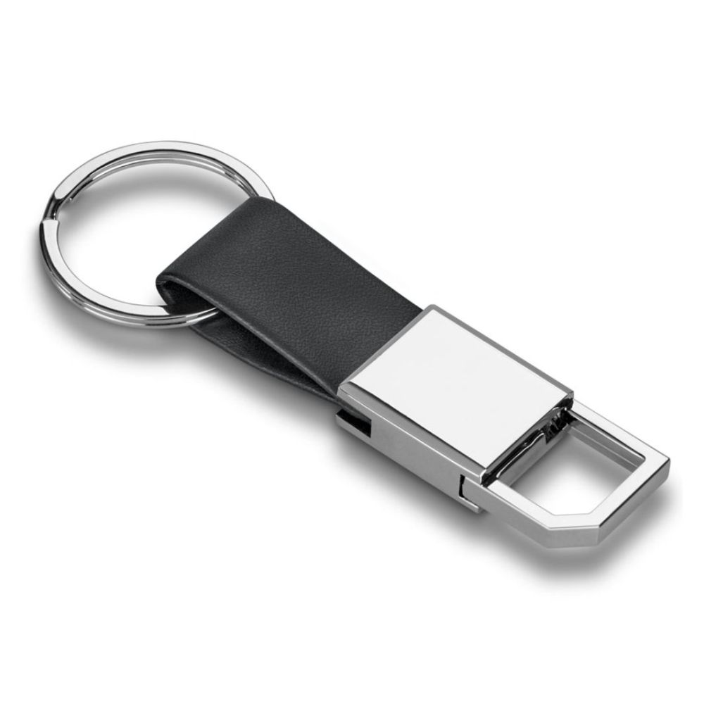 Chaveiro em Couro Sintético e metal com Mosquetão para Brindes