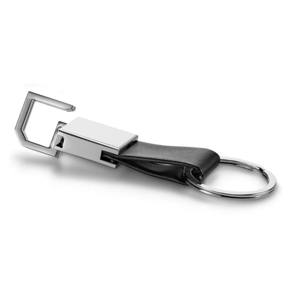 Chaveiro em Couro Sintético e metal com Mosquetão para Brindes