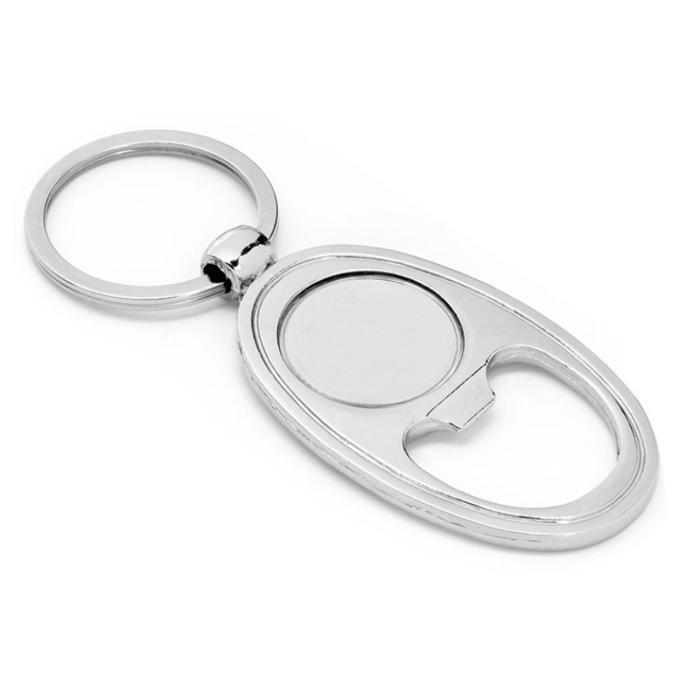 Chaveiro em metal com abridor de garrafas personalizado para brindes