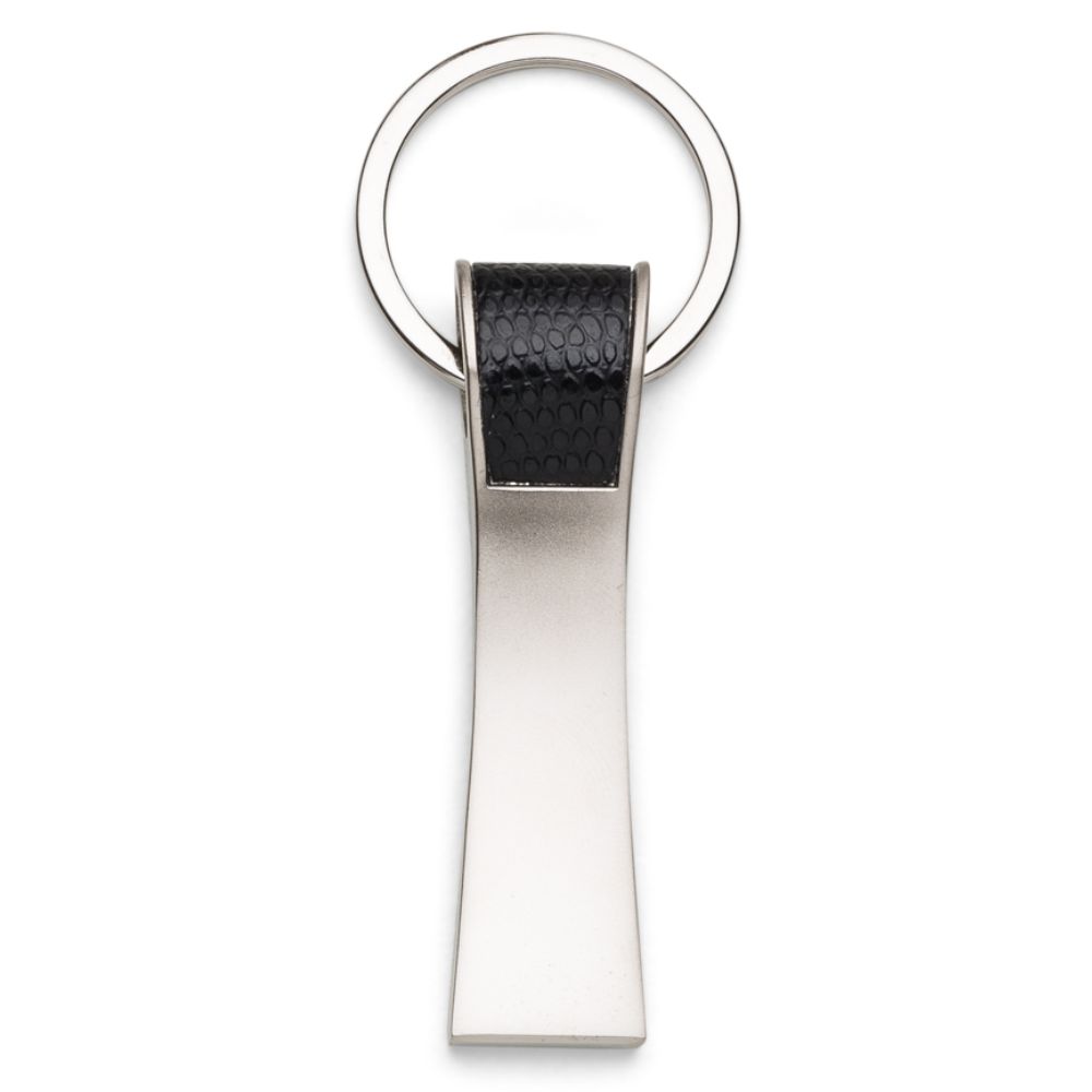 Chaveiro Metal com Couro Preto para Brindes Personalizados