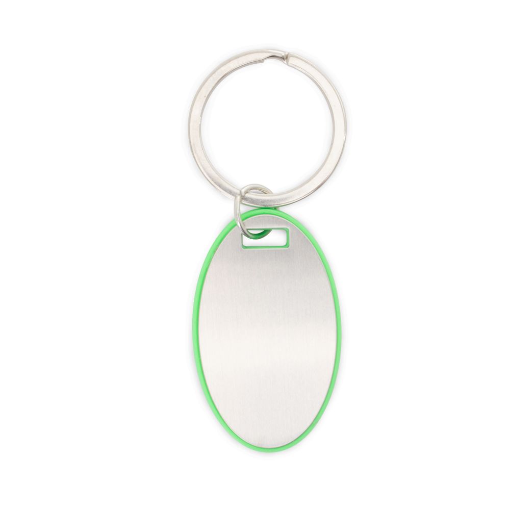 Chaveiro Plástico Verde com Chapa Metálica Personalizado