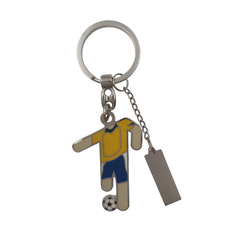 Chaveiro de metal em jogador de futebol personalizado para brindes promocionais