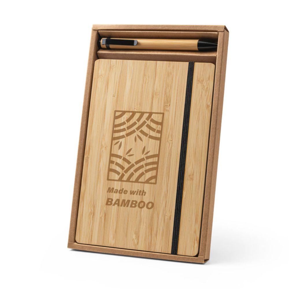 Conjunto de caderno e caneta personalizado para brindes corporativos