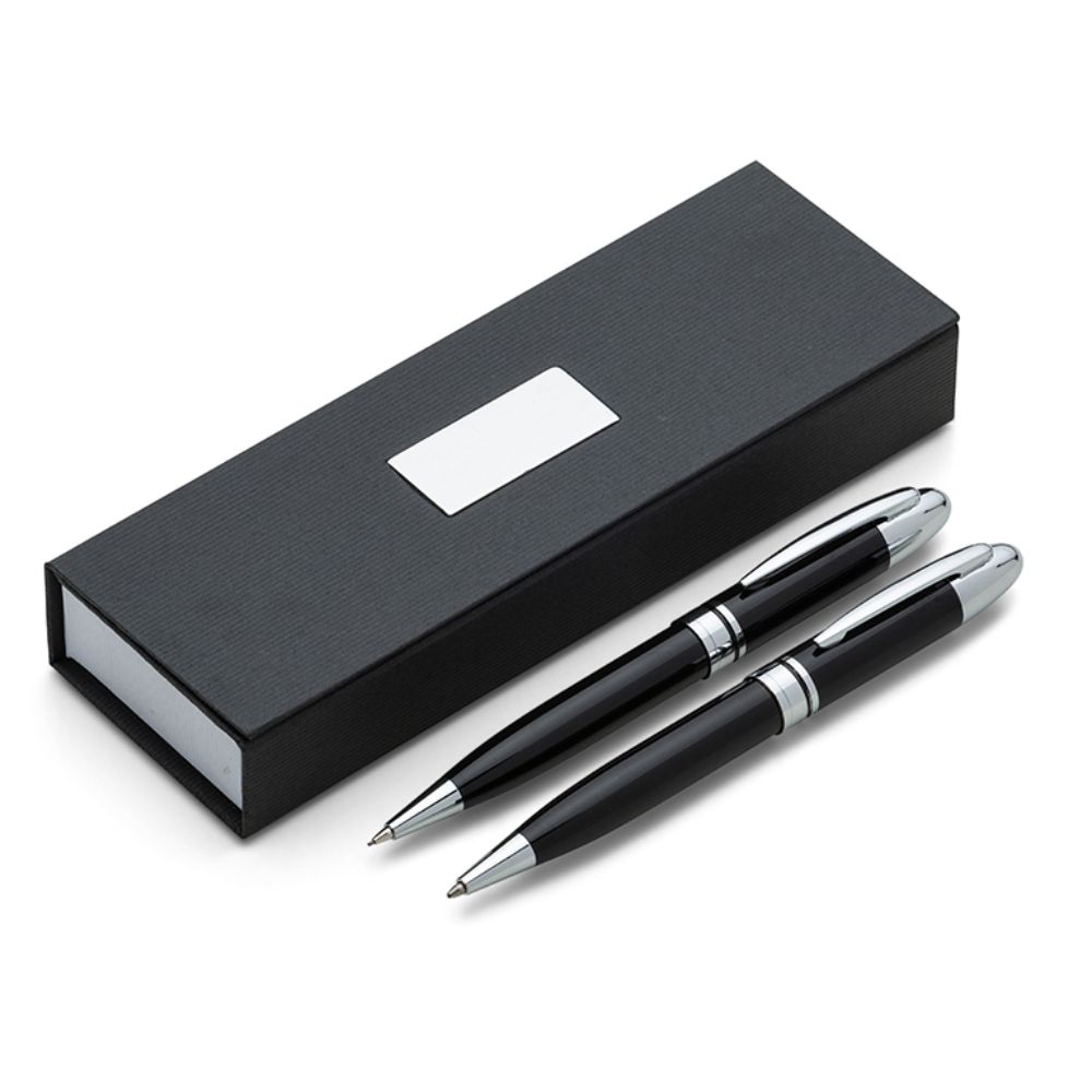 Conjunto caneta e lapiseira de metal personalizada para brindes corporativos