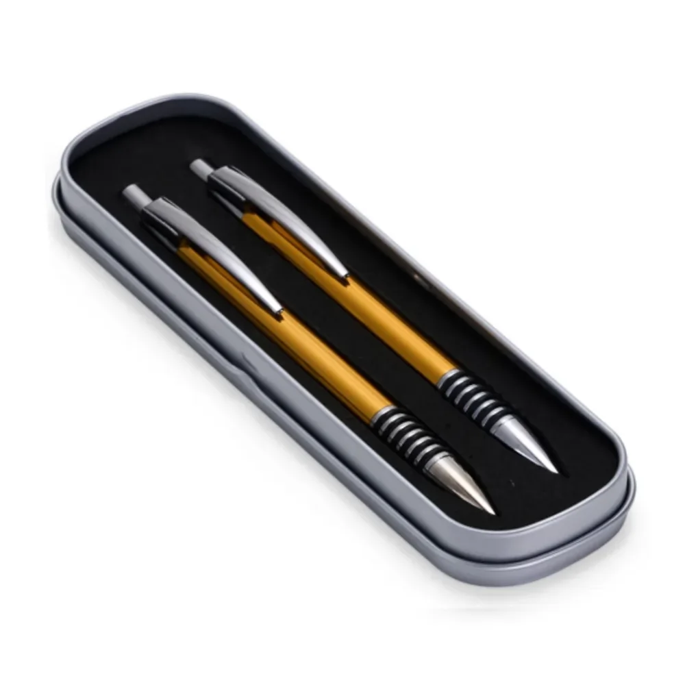 Conjunto de caneta e lapiseira de metal personalizado para brindes promocionais
