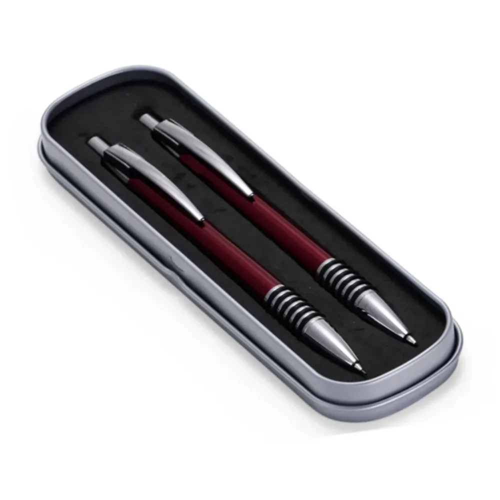 Conjunto de caneta e lapiseira de metal personalizado para brindes promocionais