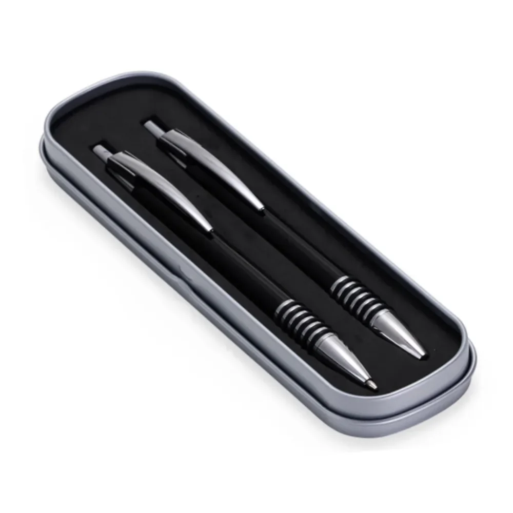 Conjunto de caneta e lapiseira de metal personalizado para brindes promocionais