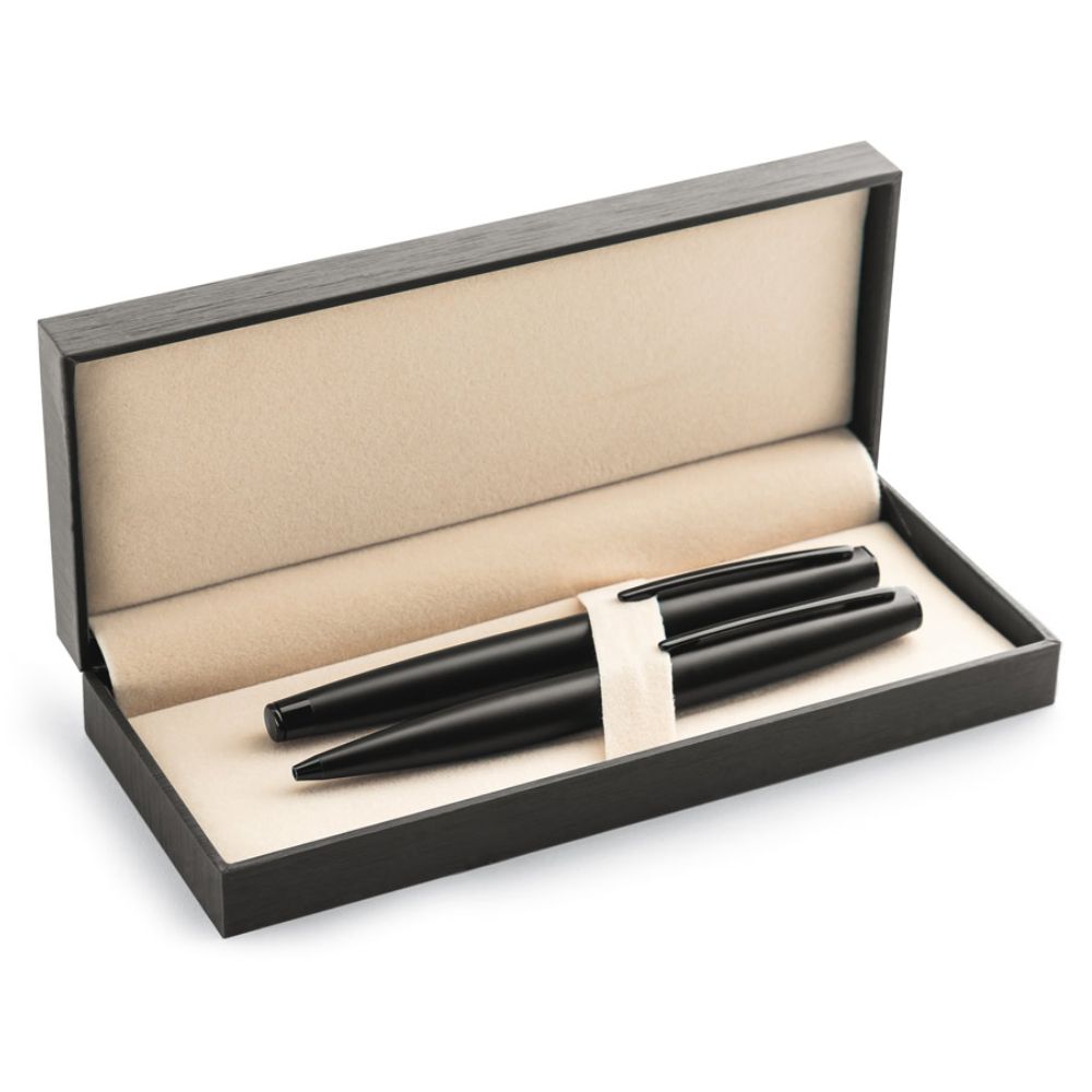 Conjunto de Caneta Roller e Esferográfica em Metal para Brindes Personalizados