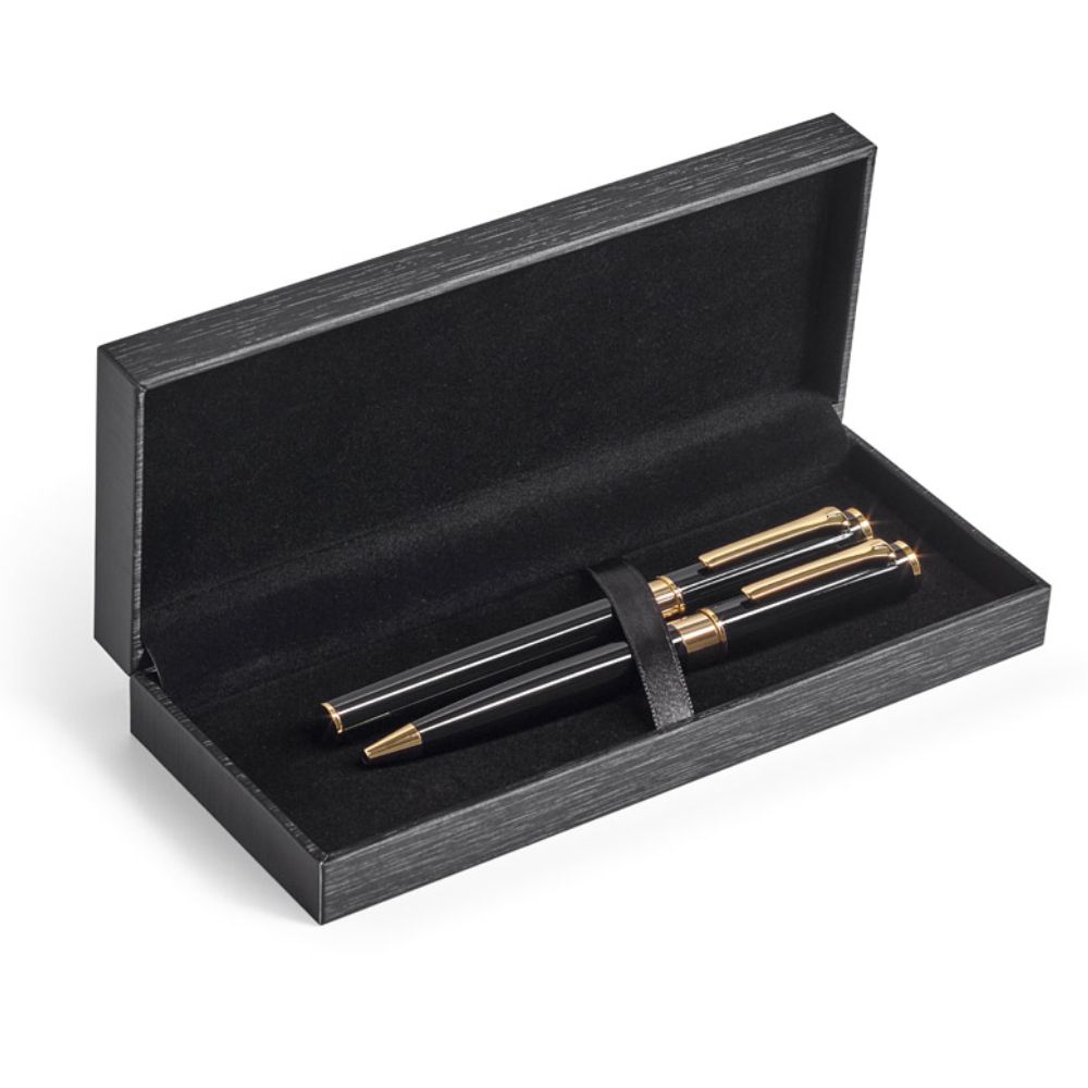 Conjunto de roller e esferográfica personalizado para brindes corporativos
