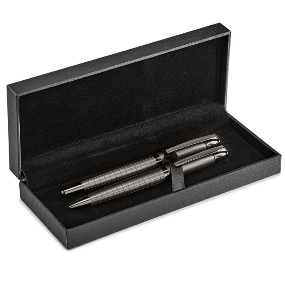 Conjunto de caneta roller e esferográfica personalizado para brindes corporativos