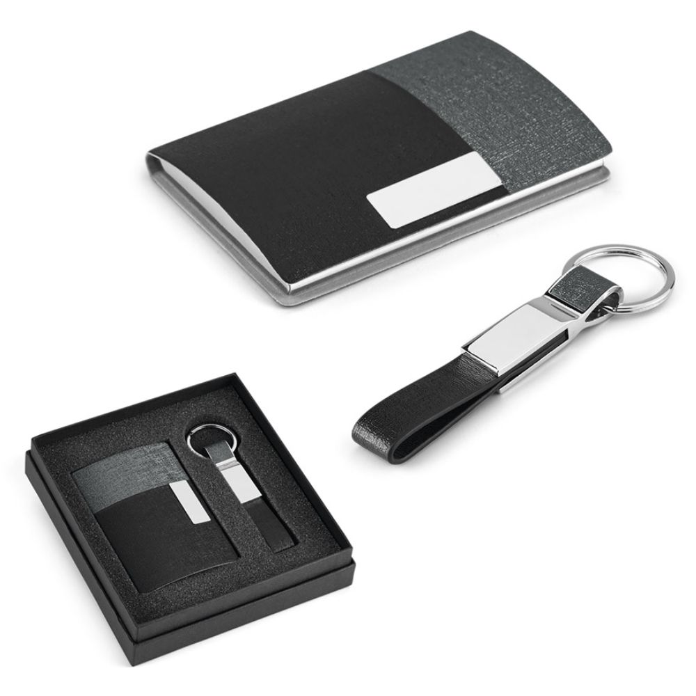 Conjunto de Porta Cartão e Chaveiro para Brindes Promocionais