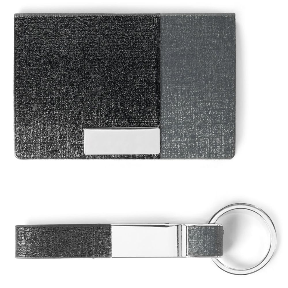 Conjunto de Porta Cartão e Chaveiro para Brindes Promocionais