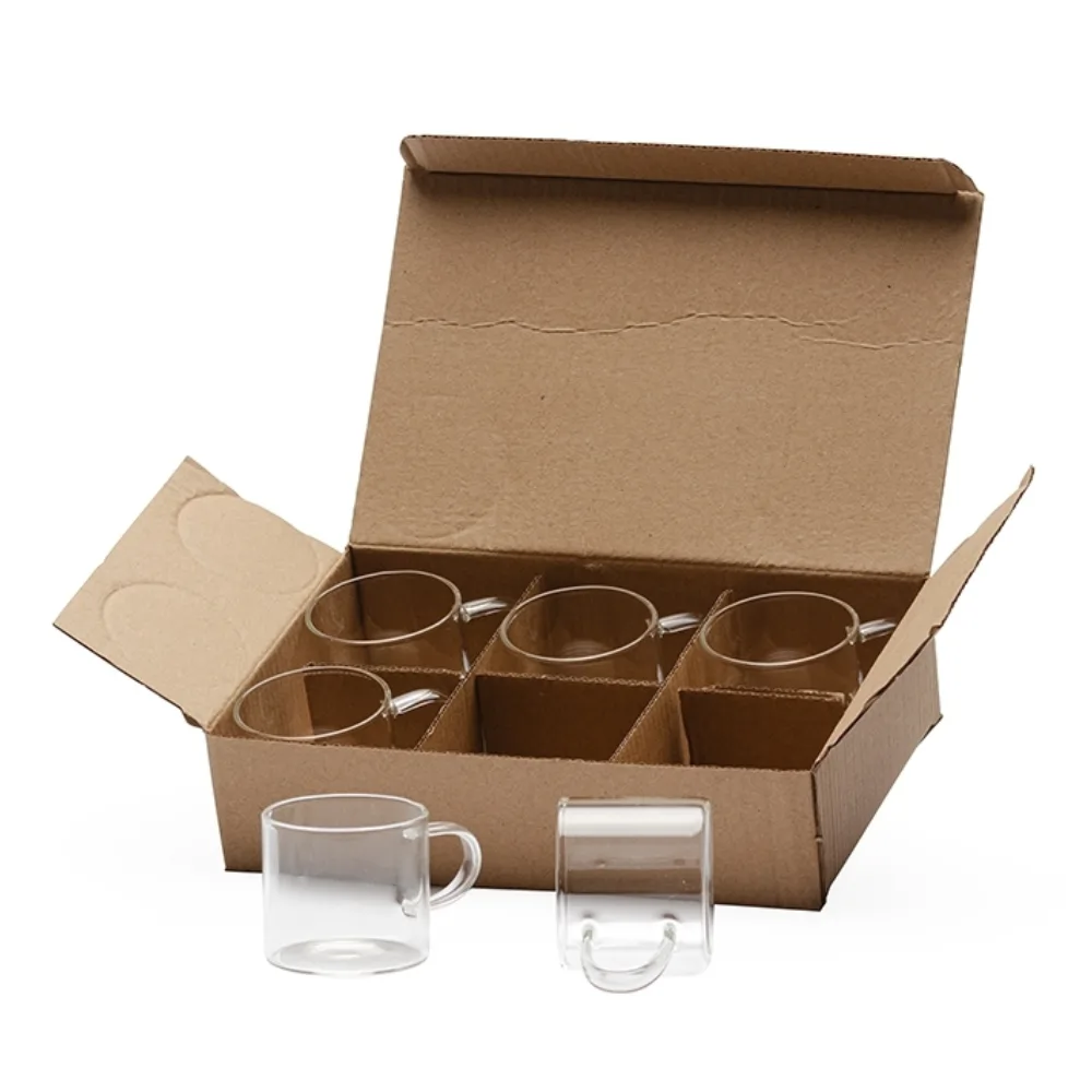 Conjunto com 6 Xícaras de Vidro Personalizado para Brindes