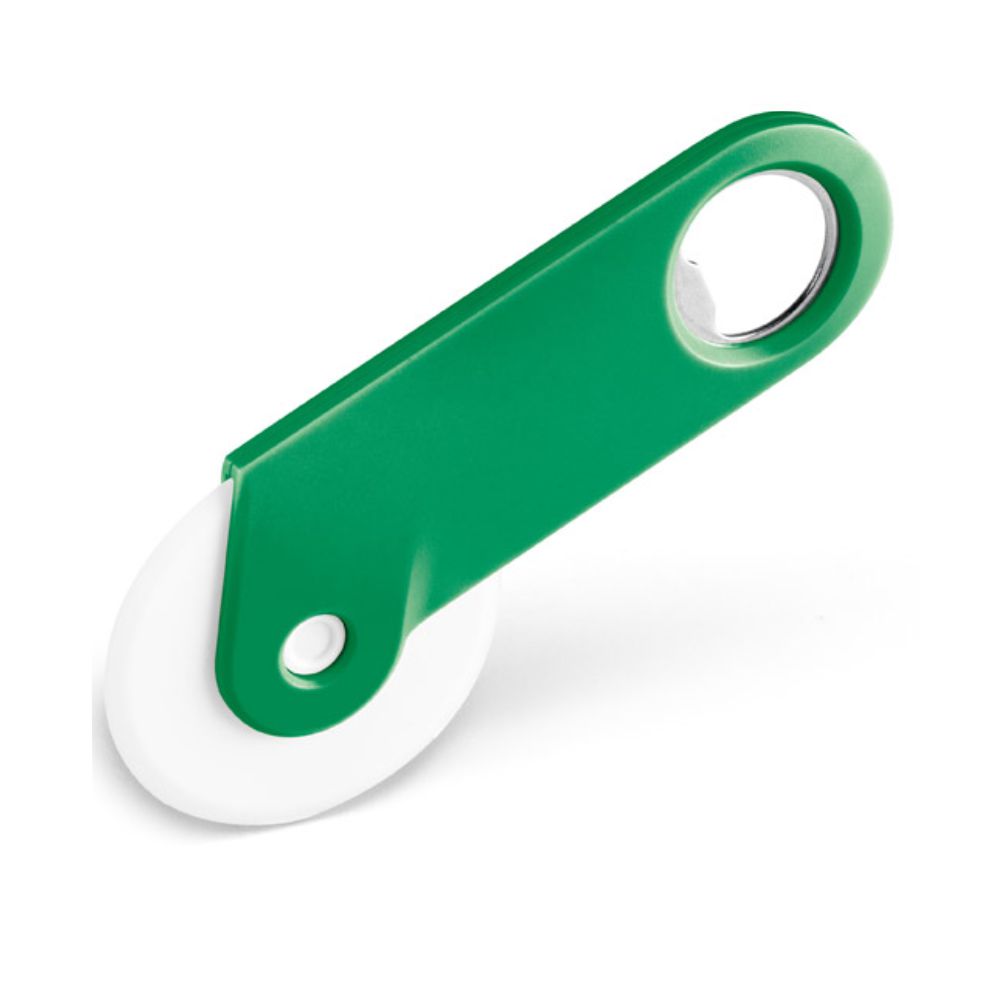 Contador de Pizza e Abridor Verde de Garrafa para Brindes