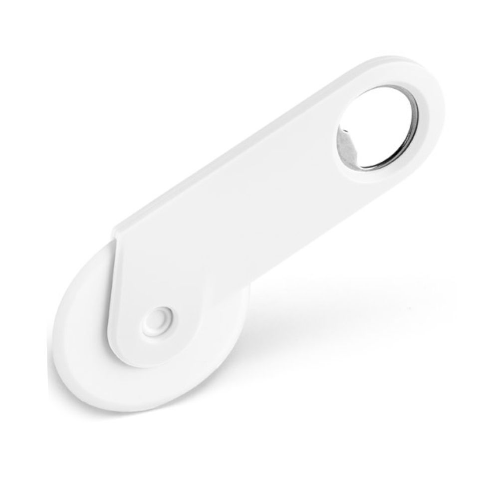 Contador de Pizza e Abridor Branco de Garrafa para Brindes