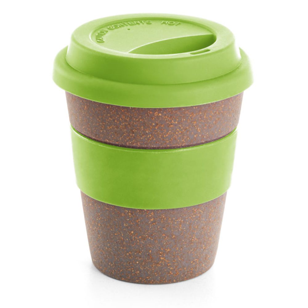 Copo 390 ml Verde de Bambu e Plástico com Tira de Silicone para Brindes Personalizados