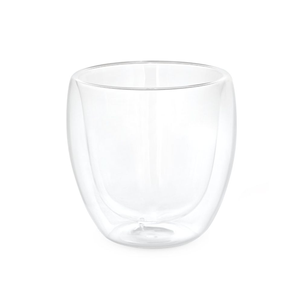 Copo de vidro isotérmico personalizado para brindes corporativos