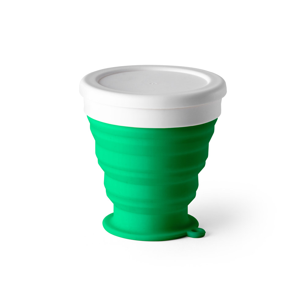 Copo Dobrável 240 ml de Silicone para Brindes Verde