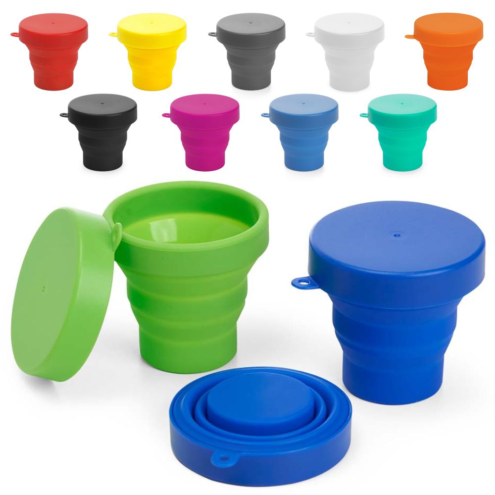 Copo dobrável de silicone personalizado para brindes promocionais